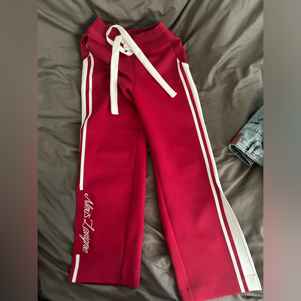 Red sweatpants